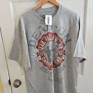 NWT Cabela's Gray and Red Graphic Tee for Men